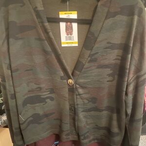 Camouflage Cardigan Sweater